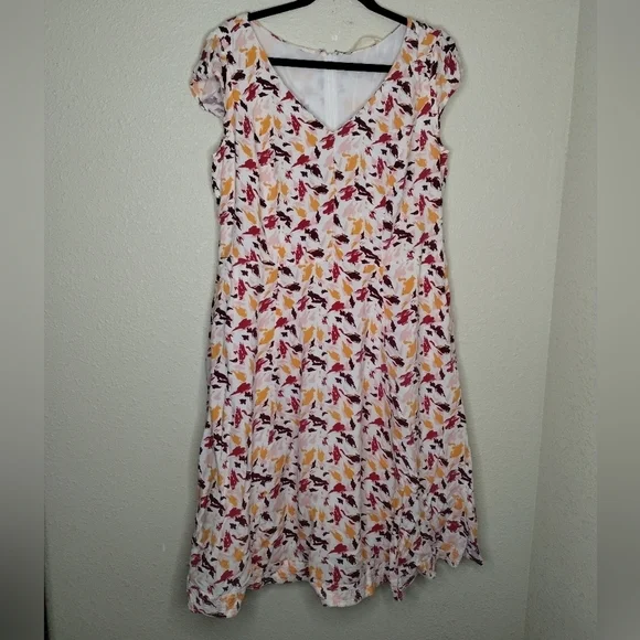 Wayward Fancies eShakti Cap Sleeve V-Neck Midi Dress Size 1X - Picture 1 of 8